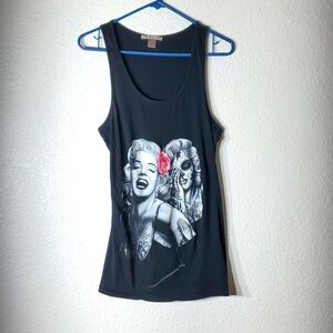 Rosio USA Ladies XL Black Marilyn Monroe Tank Top